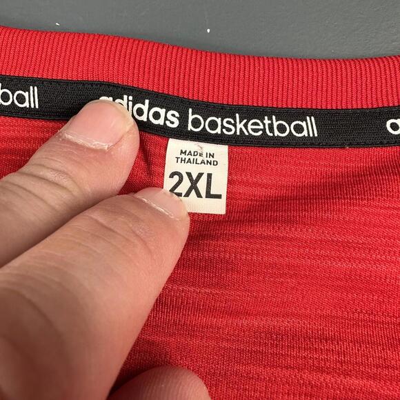 Nebraska Cornhuskers Shirt Mens 2XL Red White Basketball Warm up Adidas - Picture 3 of 8